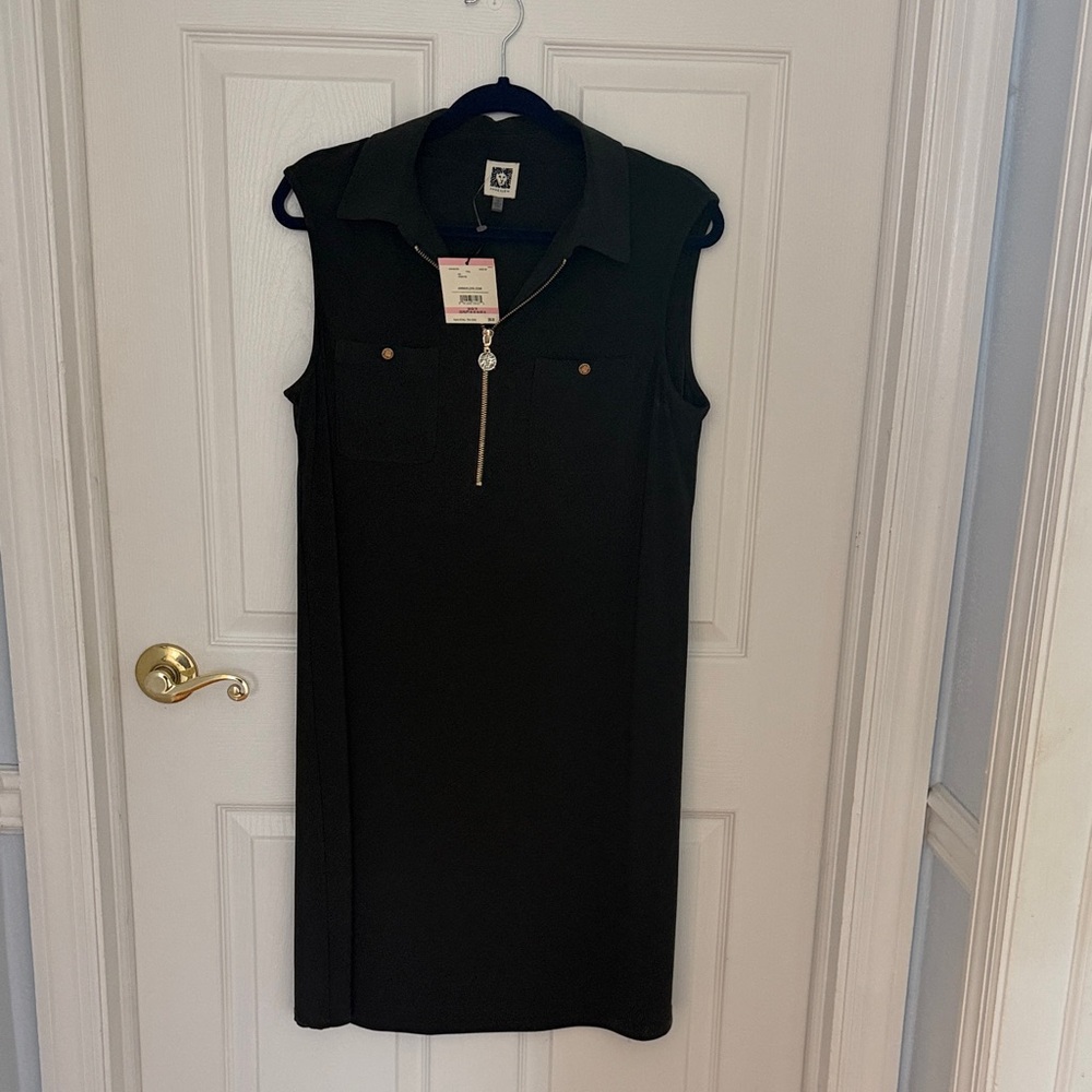Anne Klein Sleeveless Zip Polo Midi Dress
